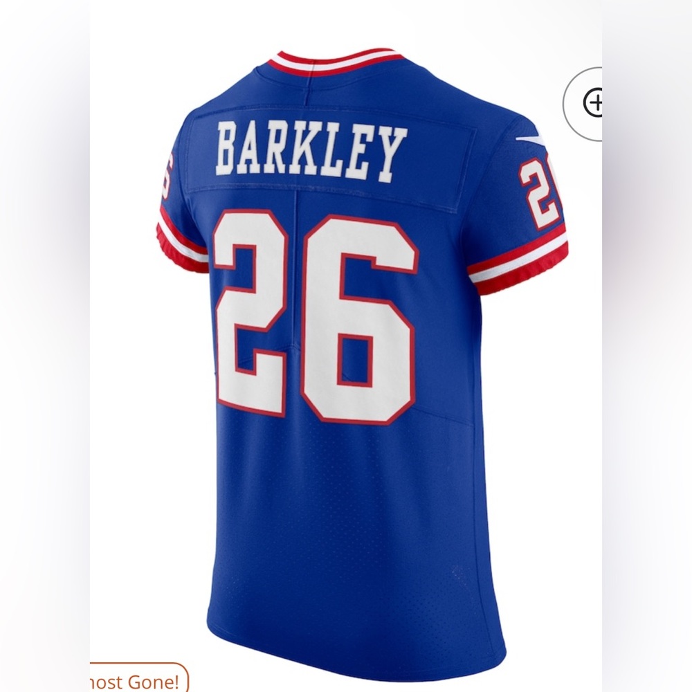 Men's New York Giant Barkley Nike Royal Classic Vapor Elite Player Jersey - Picture 3 of 13